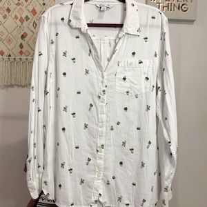 Old Navy Classic Shirt with succulent pattern
